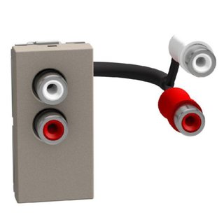 BTicino Double RCA connector - 1 module - stone — YG4269R