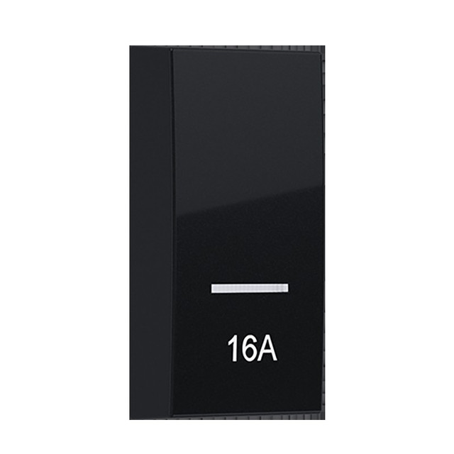 ACA Lighting MODYS BUTTON WITH INDICATOR & SYMBOL 16A 1 M. MATT BLACK — 10101333512