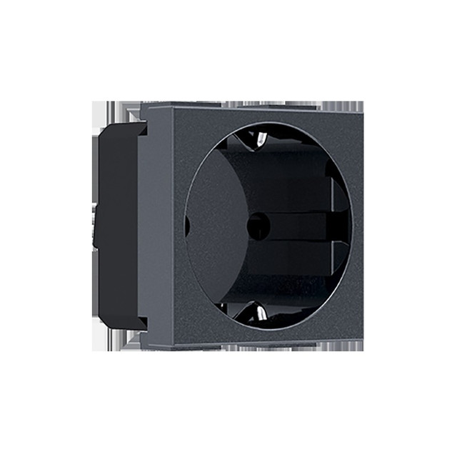 ACA Lighting MODYS SCHUKO SOCKET ANTHRACITE 2 M. 2P+E 16A 250VAC IP20 — 10101312420