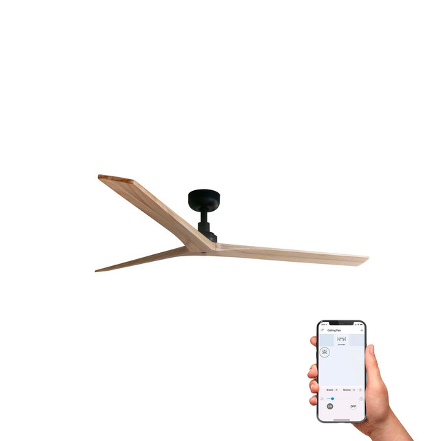 Faro Barcelona KLIM L Ceiling fan black/pine TUYA — 34282WT