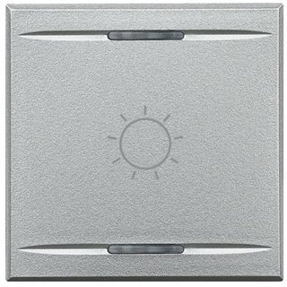 BTicino Key cover for 2 functions with illuminated lens with screen printing symbol 'Light' — HC4911/2BA