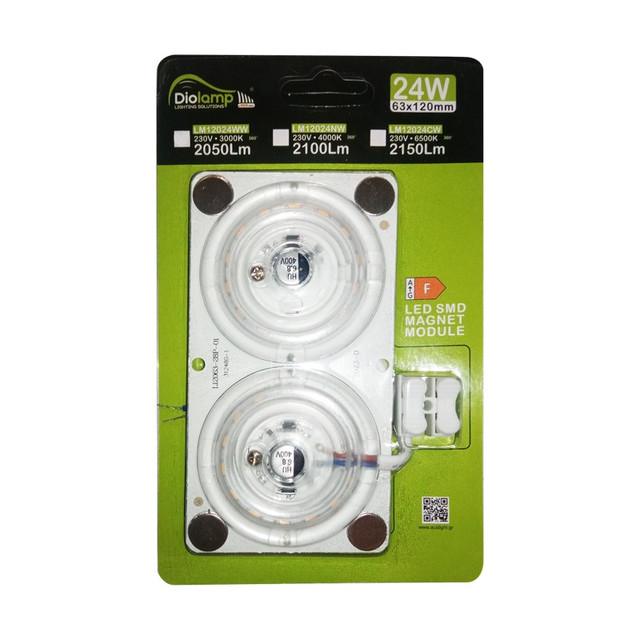 ACA Lighting LED SMD MAGNET MODULE 24W 230V AC 2050LM 160° 3000K RA80 30000H — LM12024WW — manufacturer representative image