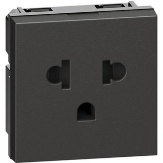 BTicino Euro american standard 2 P+E 16 A 127/250 Vac universal duplex socket — KG4126