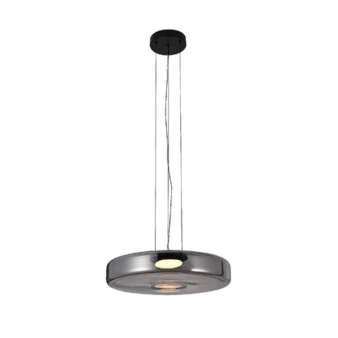 ACA Lighting GLACIA-PENDANT LAMP BLACK METAL + GLASS LED 12W CCT 3000K-4000K-6000K 1020LM IP20 — manufacturer representative image
