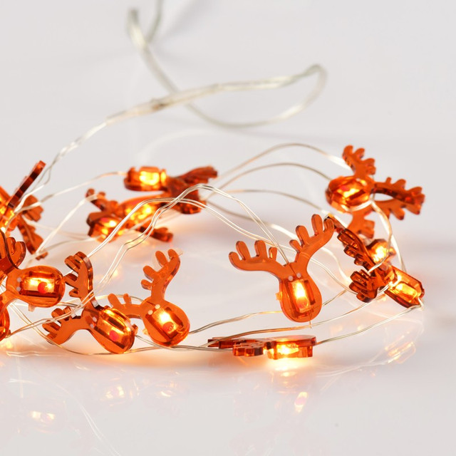 ACA Lighting "REINDEER" 15 MINI LED STRING LIGHTS, WW, SILVER COPPER WIRE, BAT. (2ΑΑ),IP20, 140+30CM TRAN/NT CABLE — X07151104