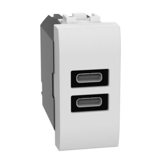BTicino USB charger with 2 type C ports - 20W — N4192CC