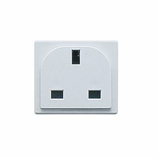 AVE British standard socket outlet BS1363 2P+E 13A 250V – shuttered – 2 modules — 45597TS