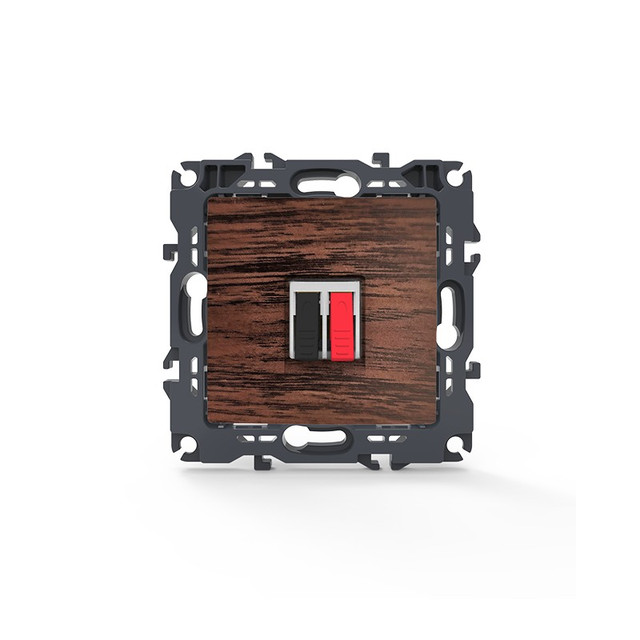 ACA Lighting PRIME SINGLE AUDIO SOCKET SCREWLESS 36-230VAC IP20 WOOD — 1000113506