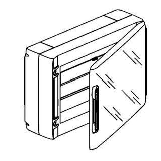BTicino Wall mounted switchboard with box and transparent door, 18 modules — F305PT18