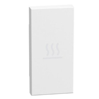 BTicino lightable key cover with heater symbol, 1 module white, axial — YW4916P