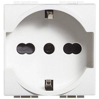 BTicino Socket 2P+T 16A 250 Vac - earth lateral contacts for Plugs german standard — N4140/16