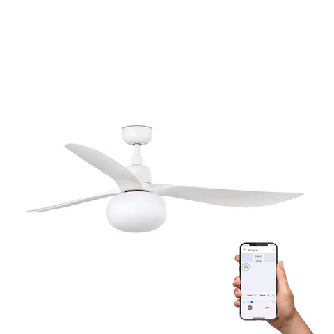 Faro Barcelona OUTWOOD L Ceiling fan white IP44 E27 TUYA — manufacturer representative image