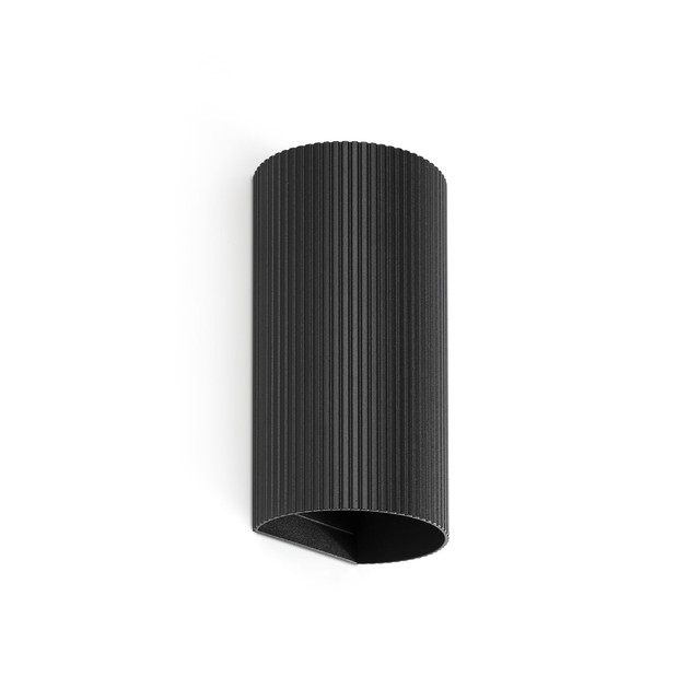 Faro Barcelona SOLE 2L Black round wall lamp fluted — 40543