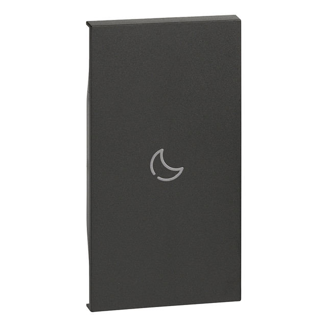 BTicino Lightable cover, 2 modules - BED symbol. For devices item K4672M2L and item K4652M2. Black. — KG01MH2BED