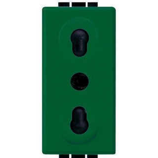 BTicino Socket 2P+T 10/16A 250 Vac - green — L4180V