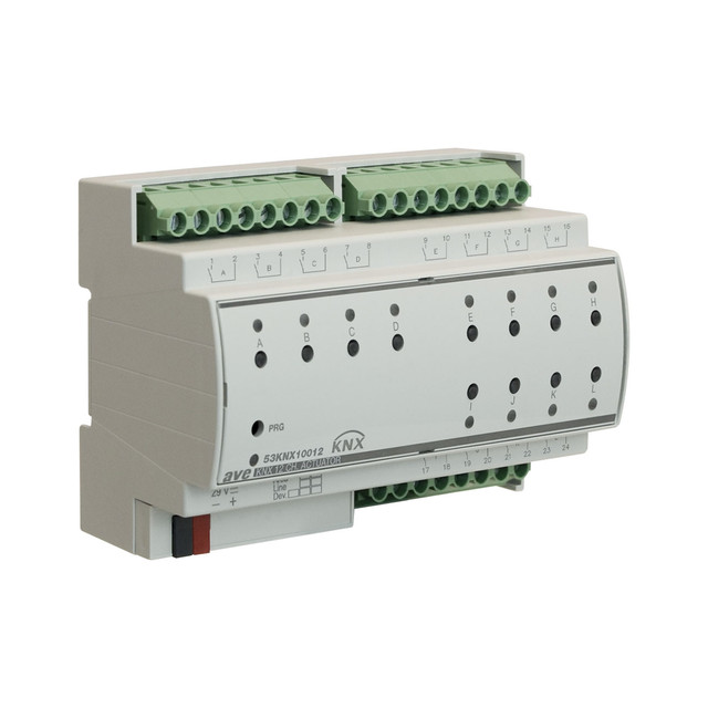 AVE 12CH Basic actuator – KNX – 8 DIN modules — 53KNX10012