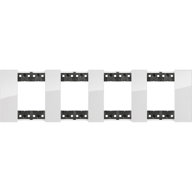 BTicino 2x4P 71mm Living Now plate — KA4802M4DW