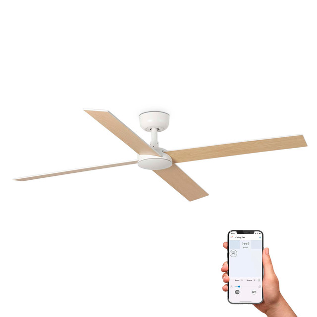 Faro Barcelona RUDDER L 4 White/ash fan TUYA — 34355WT