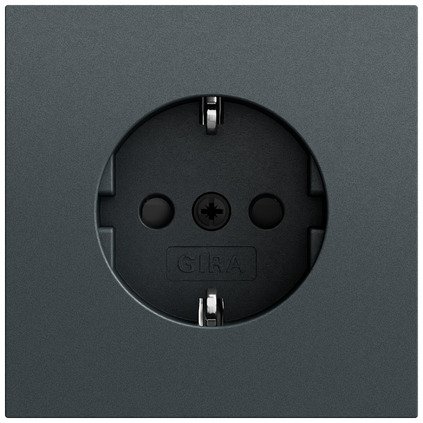 Gira SCHUKO socket outlet 16 A 250 V~ with increased contact protection (Safety Plus) anthracite (lacquered) Screw terminals — 418373