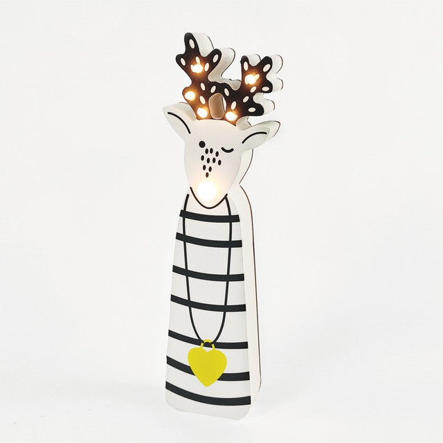 ACA Lighting "WOODEN DECO REINDEER" 6 LED WW LIGHTS BAT (2xΑAA) IP20 8x3x29.5cm — X0761155