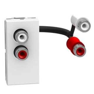 BTicino Double RCA connector - 1 module - white — YW4269R