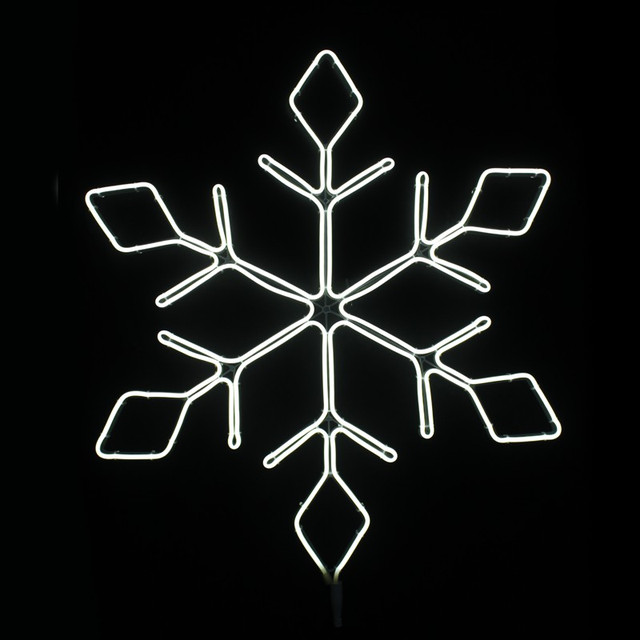 ACA Lighting "SNOWFLAKE" 600LED MOTIF 6m NEON ROPE LIGHT WARM WHITE IP44 66x57.5cm 1.5m LEAD CABLE — X0860014111