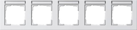 Gira E2 cover frame with inscription space pure white matt pure white matt — 109522