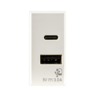 AVE USB POWER SUPPLY A + C 3A WHITEK 1M — 446082USBAC