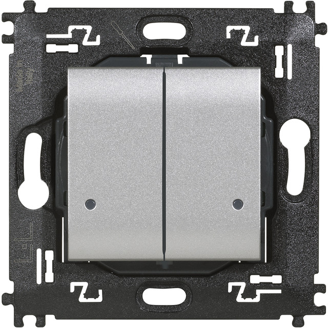 BTicino Double wireless Light switch with 2 buttons to control 2 different connected devices for Lights. — NT4003DCW