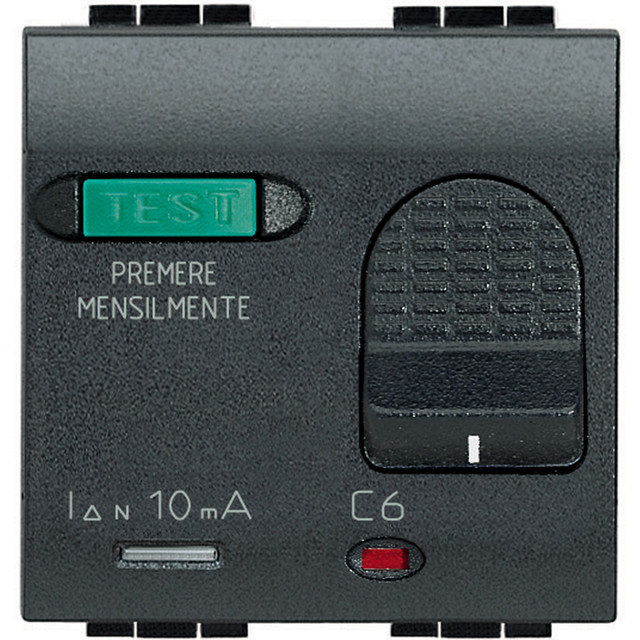 BTicino Salvavita thermal magnetic circuit breaker with earth leakage protection - 6A 230 Vac Icn 1.5kA — L4305/6