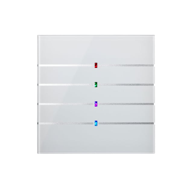 Blumotix Glass Line cover — KNX Glass keypad, square, white — BX-F-QKWG-Silver