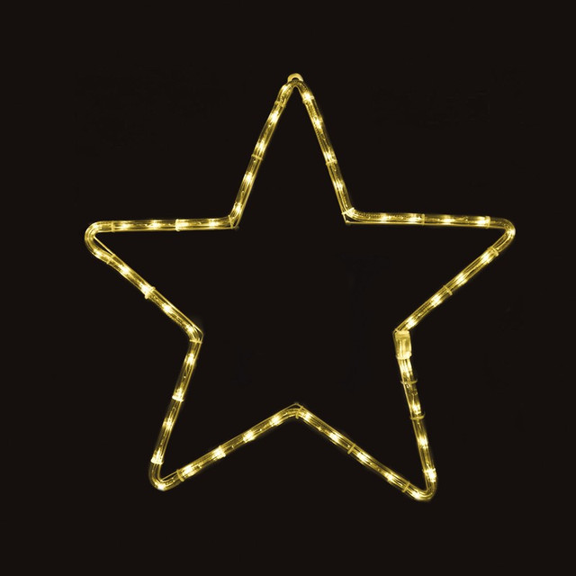 ACA Lighting "STAR", 36 RICE BULBS MOTIF 1m 2-WIRE ROPE LIGHT, WARM WHITE, IP20 28cm, 1.5m LEAD CABLE — X08361265