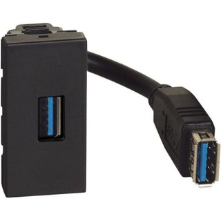 BTicino Pre-connected type A USB connector - 1 module - dark — YD4285P