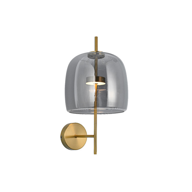 ACA Lighting MYRA-WALL LAMP GOLD METAL + SMOKE GLASS LED 7W 3000K-4000K-6000K 800LM IP20 — HM17760