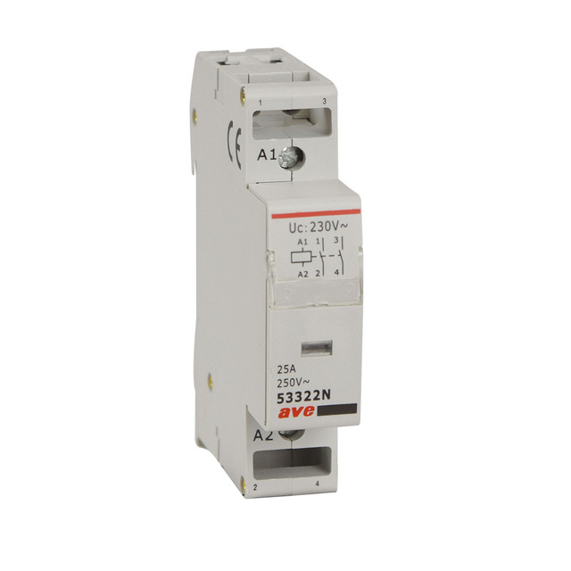 AVE 2P 25A 2NO CONTACTOR 230V COIL 1M — 53322N