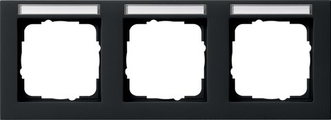 Gira E2 cover frame with inscription space black matt (lacquered) black matt (lacquered) — 109309