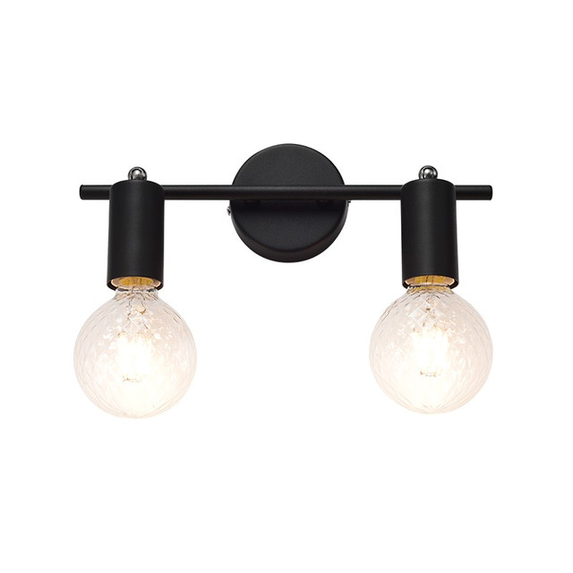 ACA Lighting WALL MOUNTED 2ΧΕ27 BLACK MAT METAL 3,3X9,7X17CM MOHICANS — SUT1912TBK