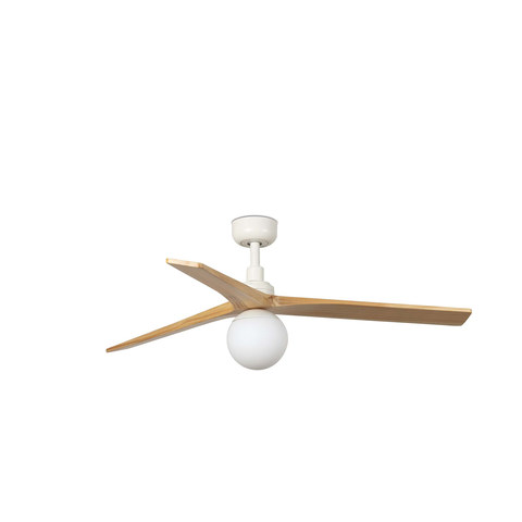 Faro Barcelona KLIM M White/pine fan E27 — manufacturer representative image