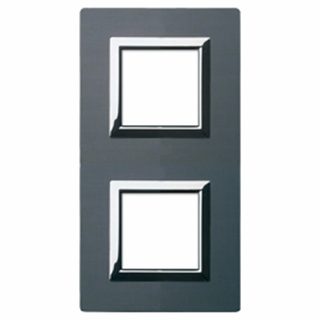 AVE Vera 44 brushed anthracite aluminium plate, 4 (2+2) modules — 44PA24ANS