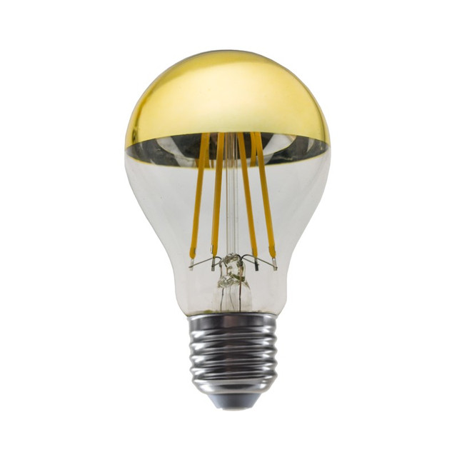 ACA Lighting LED FILAMENT E27 DIM A60 GOLD 8W 2700K 230V AC 900LM RA80 30000H 180° — ELIOR8WWDIMG