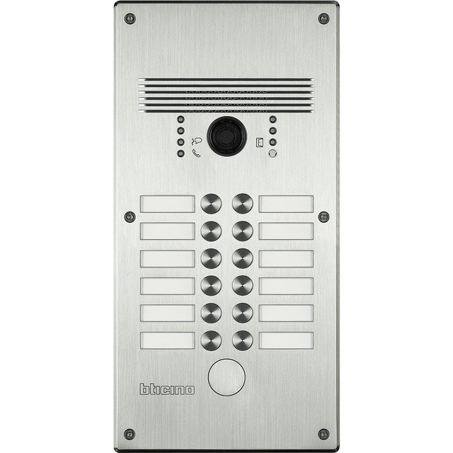 BTicino Linea 300 Monobloc vandal-resistant video entrance panel up to 12 calls — 308013