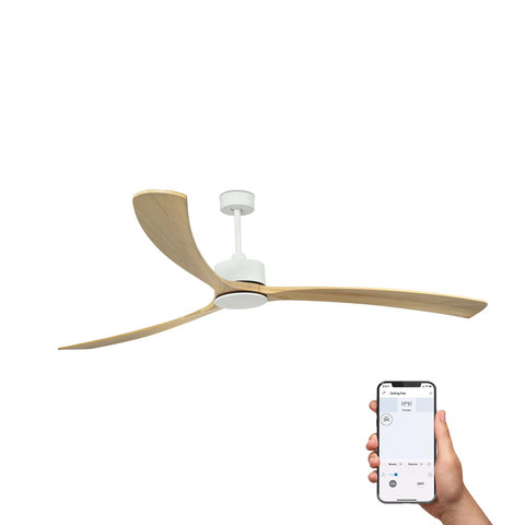 Faro Barcelona KAUAI XXL White/pine fan TUYA — manufacturer representative image
