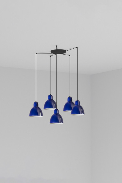 Faro Barcelona VENICE 5L Cobalt blue pendant lamp — 64255-115-5L