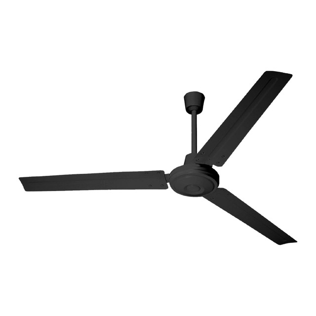 ACA Lighting INDUSTRIAL CEILING FAN, BLACK WITH 3 BLACK BLADES, DIAM140, AC 60W — FANOUBL10