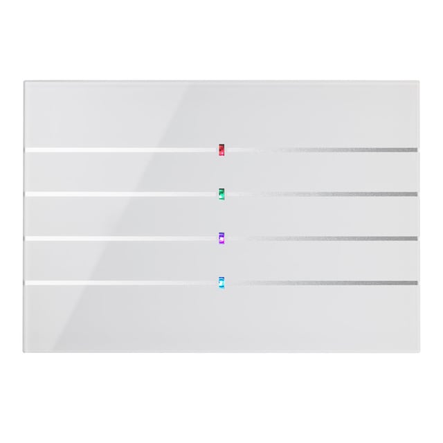Blumotix Glass Line cover — KNX Glass keypad, rectangular, white — BX-F-RKWG-Silver
