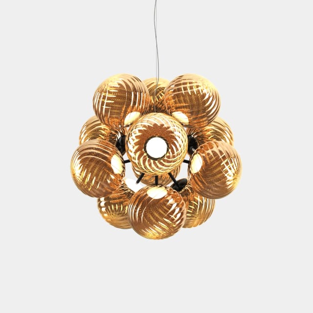 Tom Dixon Whirl Burst Chandelier | Gold Polished Polycarbonate — WHC03GO-CEUM4