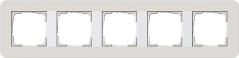 Gira E3 cover frame light grey soft touch with pure white glossy carrier frame light grey Soft Touch with pure white glossy carrier frame — 0215411