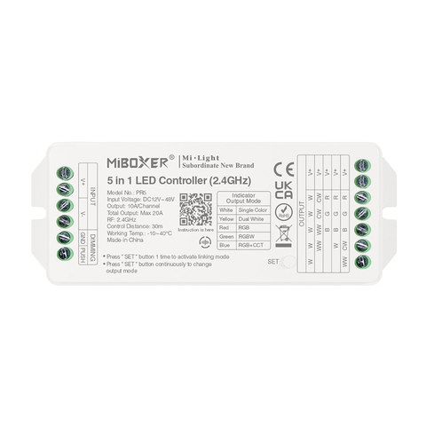 ACA Lighting LED CONTROLLER 2,4GHz 5 IN 1 TOTAL OUTPUT MAX 20A — manufacturer representative image