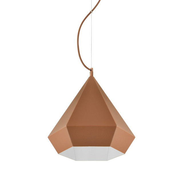 ACA Lighting NETTO PENDANT 1XE27 METAL BROWN POLYGON Φ32ΧΗ120CM — V36049LB