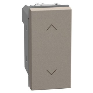 BTicino Double pushbutton with interlock with UP and DOWN symbol - 1 module - stone — YG4037N